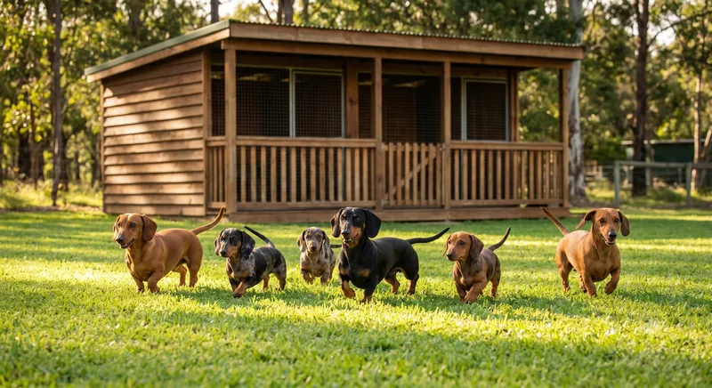 Dachshunds felizes brincando